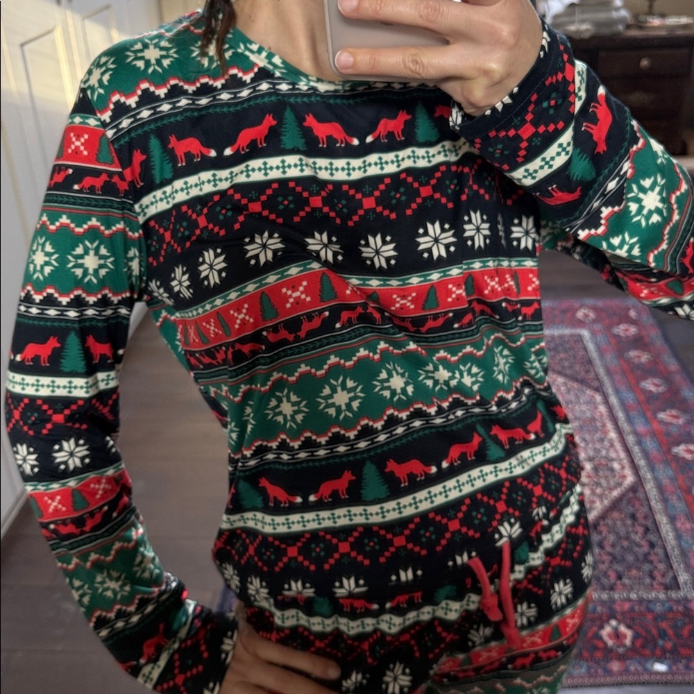 Festive Patterned Pajama Set - image 2